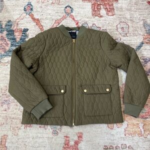 Talbots Quilted Bomber Jacket Burnt Olive Green Women’s Medium